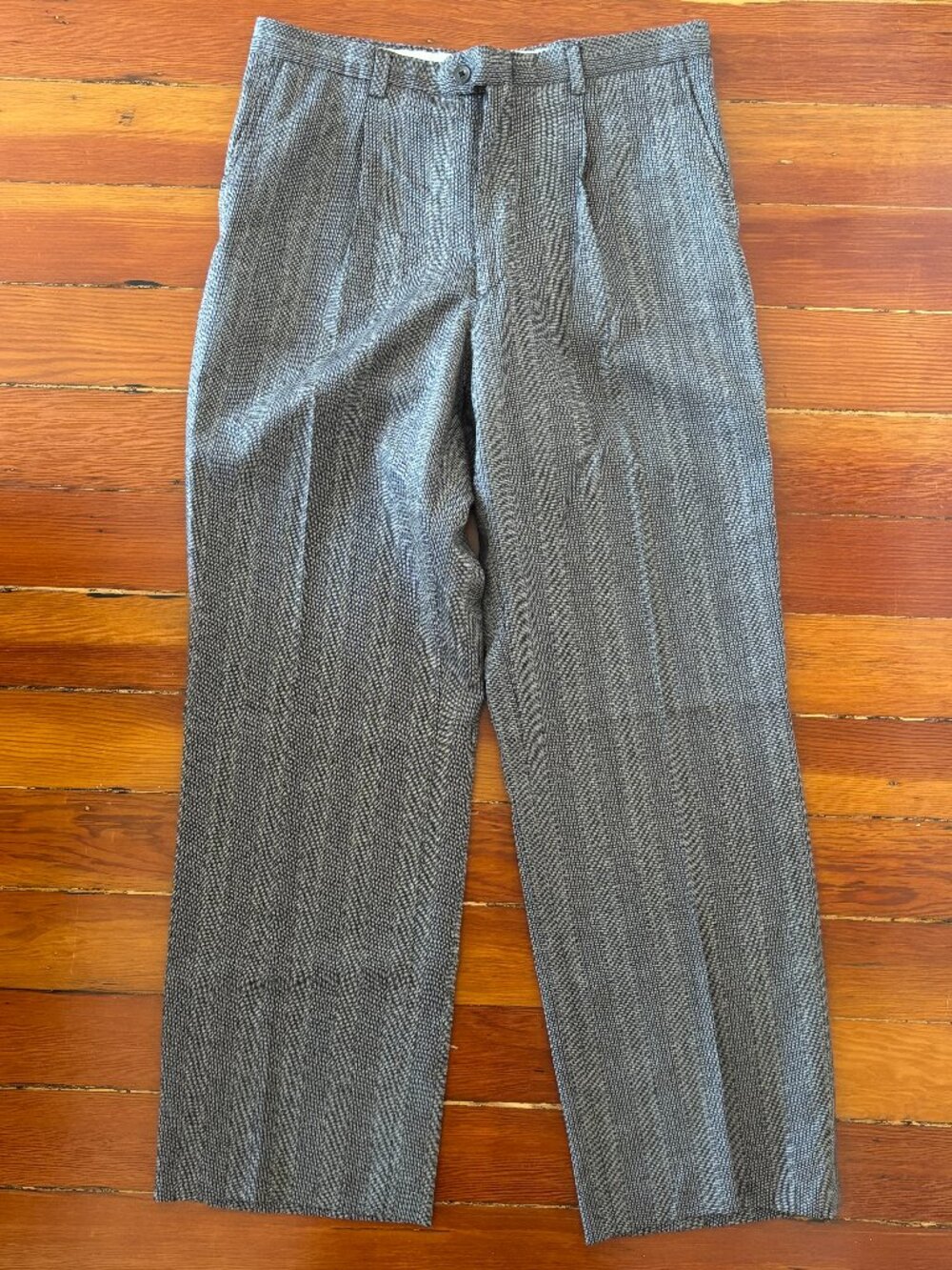 80s Vintage Tailored Gray Pinstripe Trousers Preppy Minimalist CBK Size 28